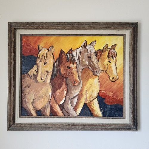 Original oil painting running - oil,