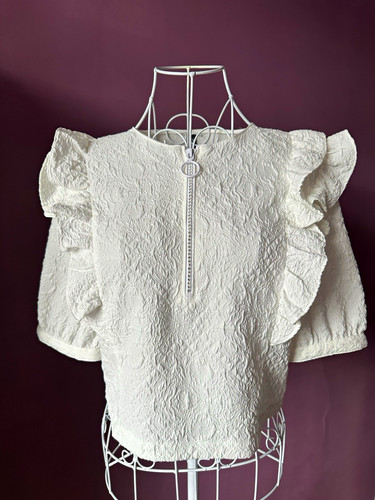 Zara white jacquard - white, textured