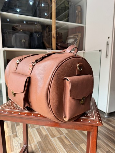 Leather travel duffel - travel, |
