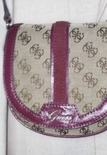 GUESS Leather & Fabric Crossbody Bag. Small. 