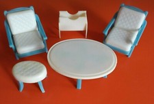 Vintage Retro 50-70s Jean W German Sitting Room Chairs Coffee Table Set Plastic