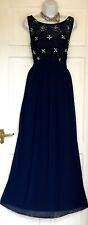 QUIZ RICH NAVY EMBROIDERED BEADED MAXI PARTY DRESS SIZE 20