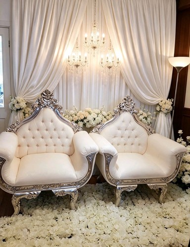 Chaise throne chair silver - chaise,