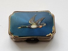 Stratton Enamel Pill Box, Blue
