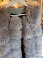 Grey Fur Gilet Size S