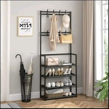 Metal Shoe Rack with Coat