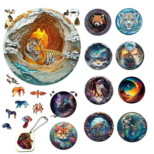 Wooden animal jigsaw puzzle - 3d,
