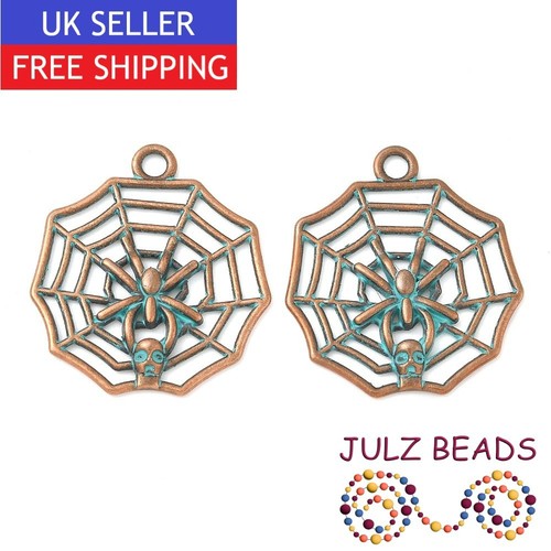 Spider web charms - spider,