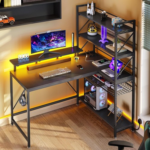 Shaped gaming desk with - shaped,