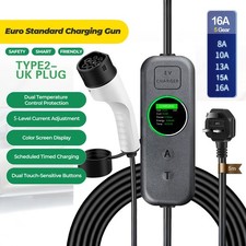 16A EV Charging Cable Type 2 UK Plug 3 Pin Electric Vehicle Car Charger 5 Gear