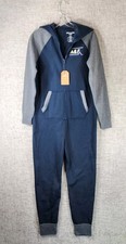 Abercrombie Fitch Kids Sleep One Piece Fleeced Union Suit Boys 15/16 Navy NWI