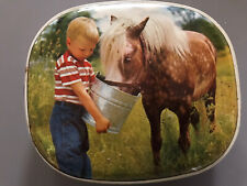 Sharps Toffee tin vintage boy and pony 1960/70’s