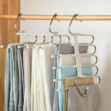 Clothes Pants Trouser Hanger Multi Layer Storage Closet Space Saver Organizer UK