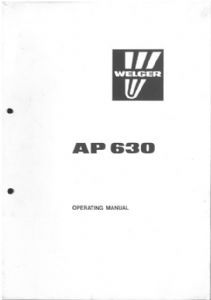 Welger baler ap630 operators - ap630,