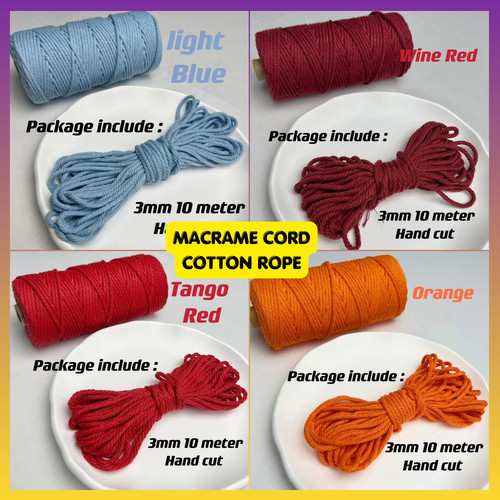 3mm 10m macrame - 10m, cotton