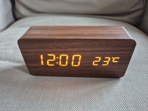 Wood effect digital alarm - effect,