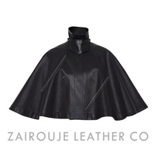 Black Leather Cape Women High