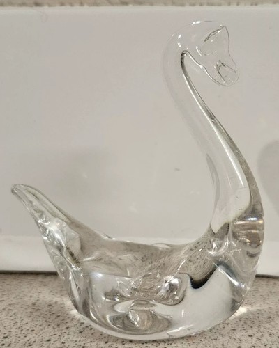 Retro vintage small glass - glass, swan