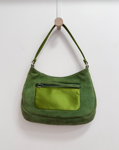 Green suede prada - suede,