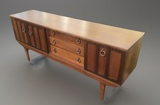 Large Midcentury Teak sideboard Credenza c.1960 Stonehill wooden Ring Pulls