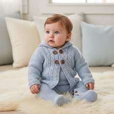 Baby Boy Knitted Jacket Hooded
