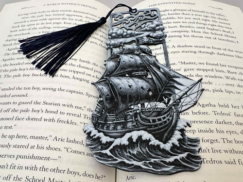 Black ship bookmark pirate - bookmark, –