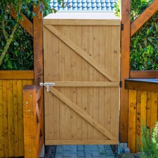 5 X 3FT Wooden Garden Gate Patio Wood Fence Pedestrian Shed Door with Gate Latch