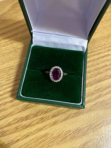 9ct gold diamond - , garnet