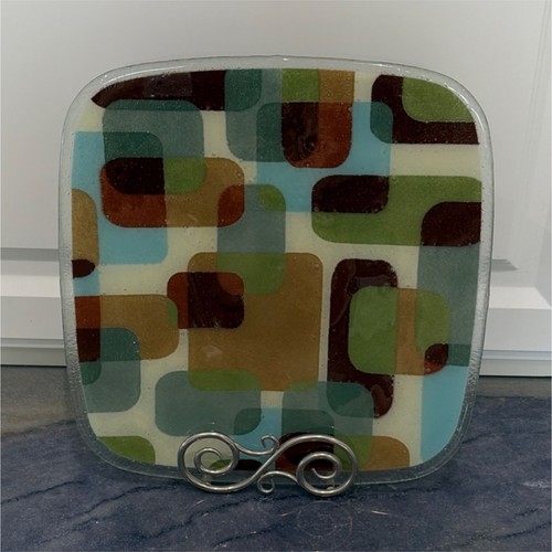 Fused glass decorative plate - glass,