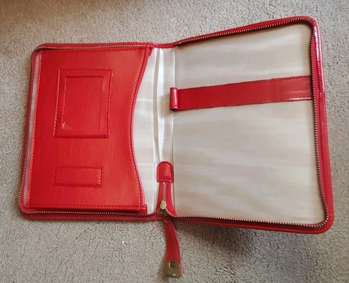 Vintage red leather - leather, writing