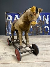 Decorative Push Along Toy Horse. Distressed Condition ~ Antiques Vintage