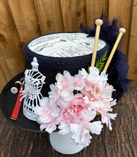 Black Steampunk Top Hat Seamstress Mannequin Knitting Cotton Needles 57cm (27)
