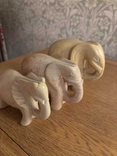 Soapstone elephants 3 - x,