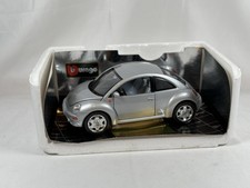 Burago 1/18 Scale Die Cast Model Volkswagen New Beetle - Silver Boxed