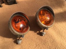 vintage pair of raydyot orange/yellow fog lamps