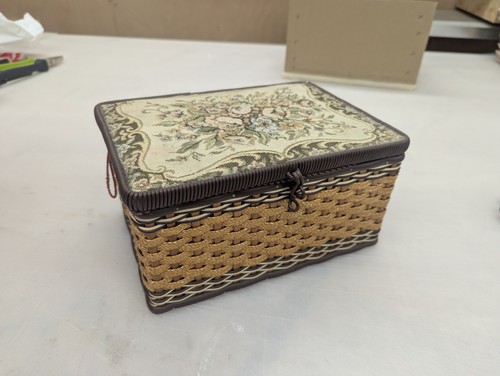 Vintage sewing basket - sewing, tapestry