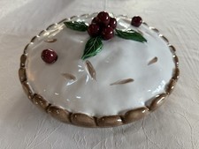 Vintage Cherry Pie Dish Plate Covered Pie Plate Mid Century 50s Kitchen