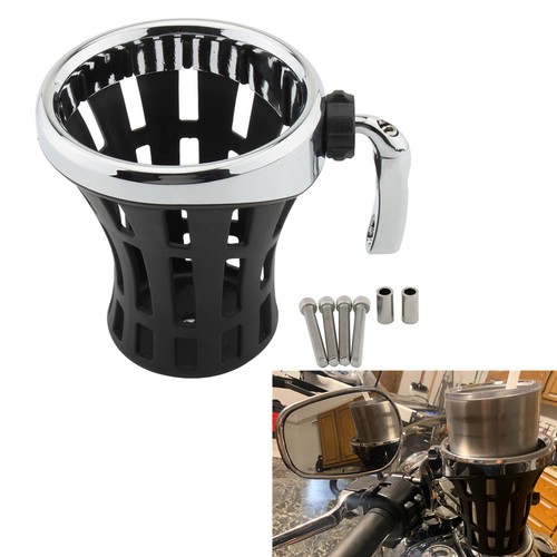 Chrome handlebar cup holder - handlebar,