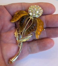 Vintage floral brooch with - floral,
