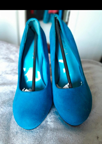 Women blue suede - blue, court