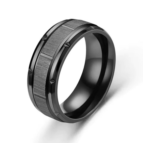 Mens black 8mm stainless steel - 8mm,