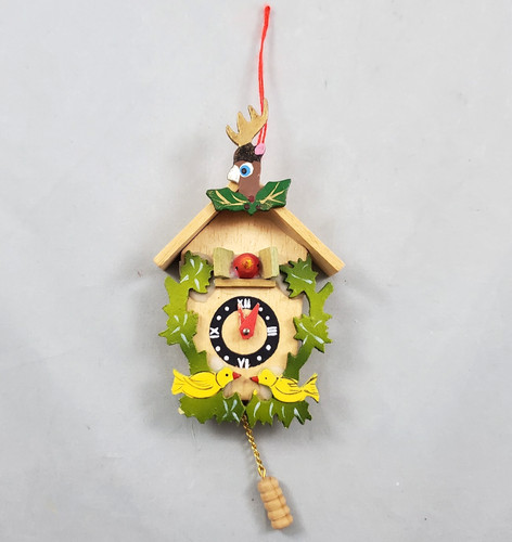 Vintage mini wood cuckoo clock - vintage,
