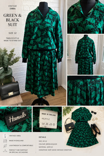 Vintage 1980s green black - 1980s,