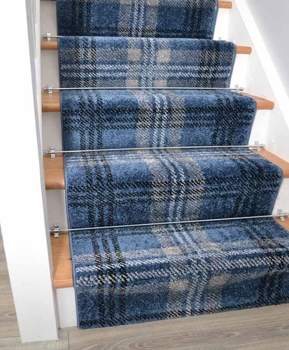 Dark blue stair - runner, rug