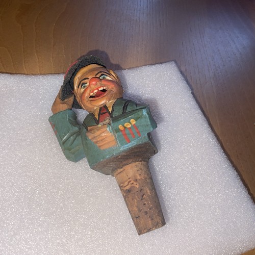 Antique bottle stopper carved - antique,
