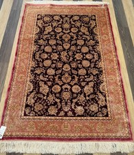 Elegant Floral Burgundy Rug