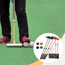4 Players Croquet Set Durability Premium Colored Balls Practical Croquette Game