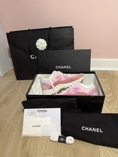 Chanel Pink And White Sneakers