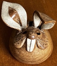 Vintage Cooper Studio Pottery Stoneware Rabbit Piggy Bank Money Box