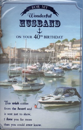 Husband 40th birthday card - 40th,